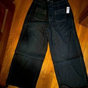 Old Navy Size 8 short High Rise Baggy Wide Leg Jean